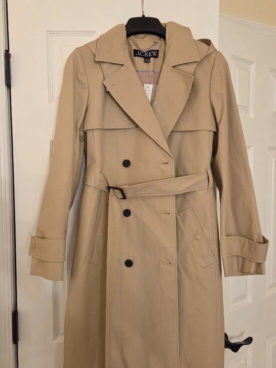 J. Crew Jackets & Blazers - J.Crew Khaki Trench Coat w/Hood -- NWT ---Classic Belted Jacket